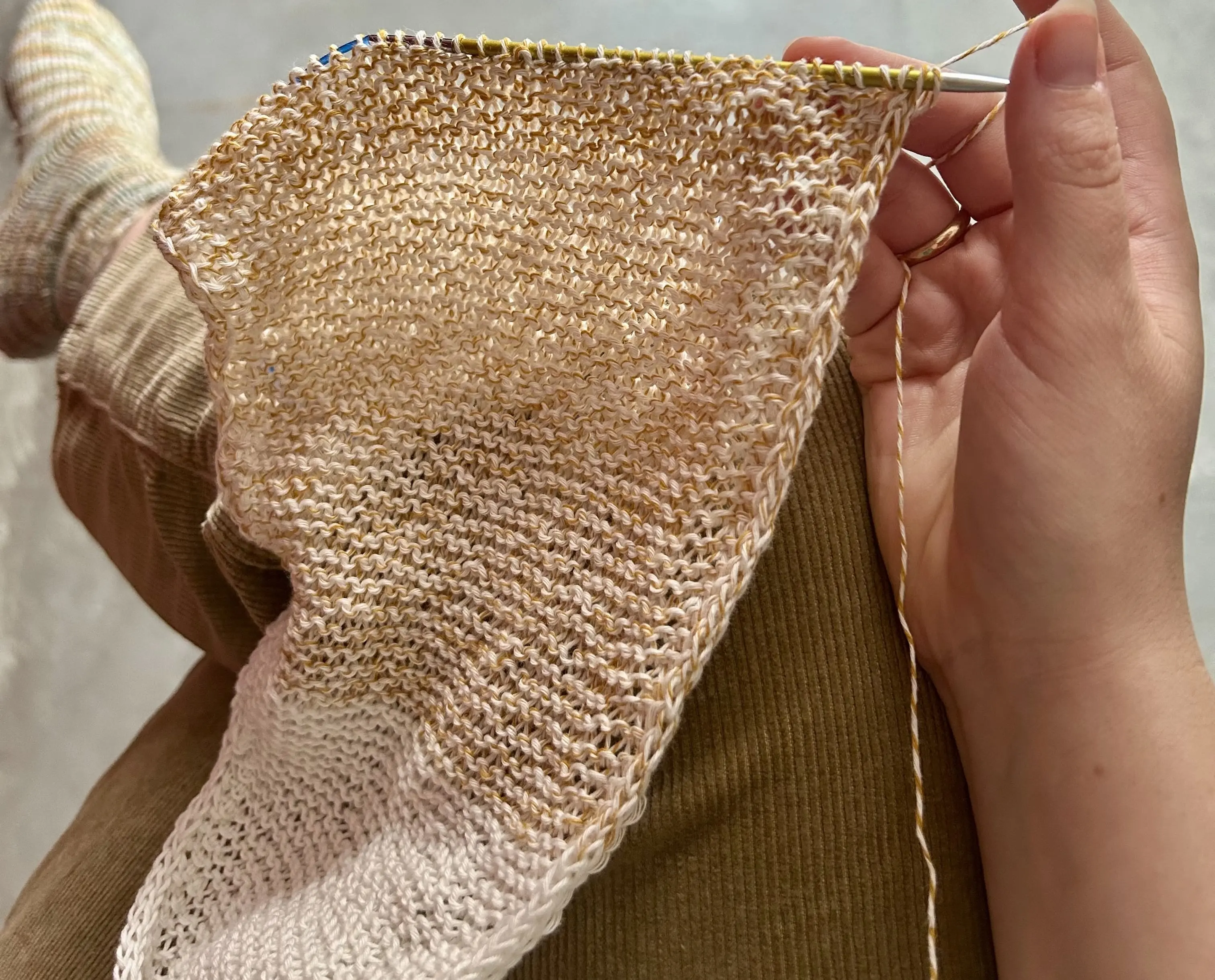 Work in progress van mijn sophie scarf